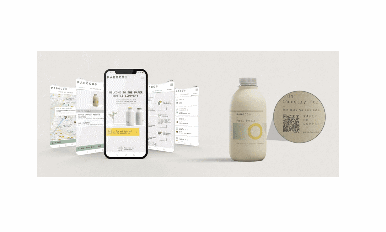 Paboco makes the paper bottle interactive to encourage recycling