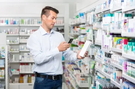Man choosing some products