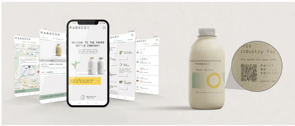 Paboco makes the paper bottle interactive to encourage recycling