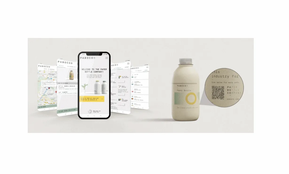 Paboco makes the paper bottle interactive to encourage recycling